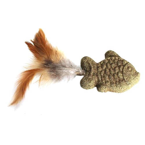 OLACD Lustiges Katzenminze-Fischspielzeug mit weichen Kunstfedern, interaktives bissfestes Spielzeug für Kätzchen OLACD Lustiges Katzenminze-Fischspielzeug mit weichen Kunstfedern, interaktives bissfestes Spielzeug für Kätzchen von OLACD