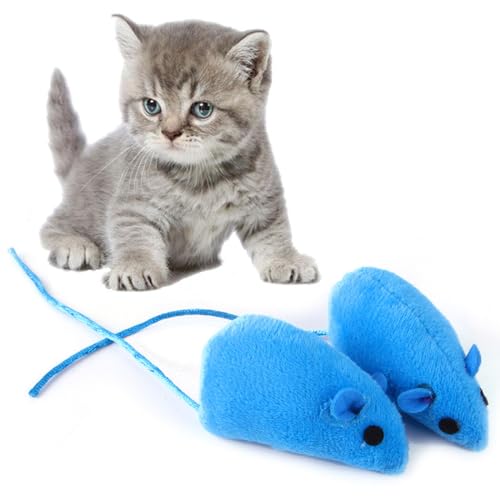 OLACD Plüsch-Katzenminze-Maus-Spielzeug für Katzen, 2er-Pack: Entzückende, weiche und interaktive Spielzeuge für Kätzchen, zum Spielen, für den Innenbereich, Training und Zahnen von OLACD