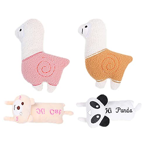 OLACD Plüsch-Kauspielzeug-Set, 4 Stück, hübsches katzensicheres interaktives Katzenminze-Spielzeug gegen Langeweile, niedlicher Stoffbär und Alpaka-Design OLACD Plüsch-Kauspielzeug-Set, 4 Stück, hübsches katzensicheres interaktives Katzenminze-Spielzeug gegen Langeweile, niedlicher Stoffbär und Alpaka-Design von OLACD