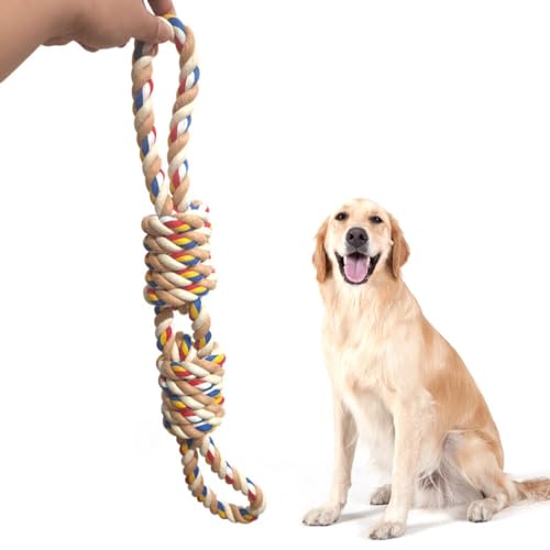 OLACD Robustes Hundespielzeug aus Baumwolle: Chuckle Cord Welpenspielzeug für feistige, bissanfällige Hunde; interaktives Kauseil für Rassen und Zahngesundheit OLACD Robustes Hundespielzeug aus Baumwolle: Chuckle Cord Welpenspielzeug für feistige, bissanfällige Hunde; interaktives Kauseil für Rassen und Zahngesundheit von OLACD