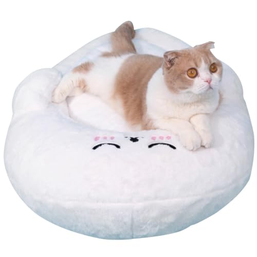 OLACD Seal-inspiriertes Katzenbett, Plüsch, Welpen, Komfort, leicht zu reinigen, zusammenklappbares Design für Haustiere von OLACD