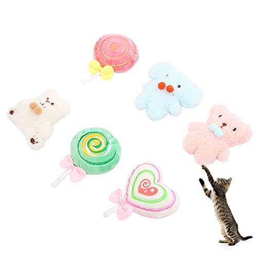 OLACD Spielen Sie weiches Plüsch für Indoor-Kätzchen: Katzenminze, Lutscher, 6 Stück, niedliches Spielzeug, Haustier-Kauspielzeug, interaktives Katzenspielzeug OLACD Spielen Sie weiches Plüsch für Indoor-Kätzchen: Katzenminze, Lutscher, 6 Stück, niedliches Spielzeug, Haustier-Kauspielzeug, interaktives Katzenspielzeug von OLACD
