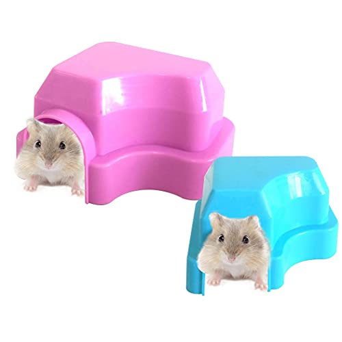 OLACD Tragbare Hamsterhütte, Kunststoff, einfarbig, Versteck, Hamster, klein, professionelles Haus, dekorativer Hamster, 2 Stück von OLACD