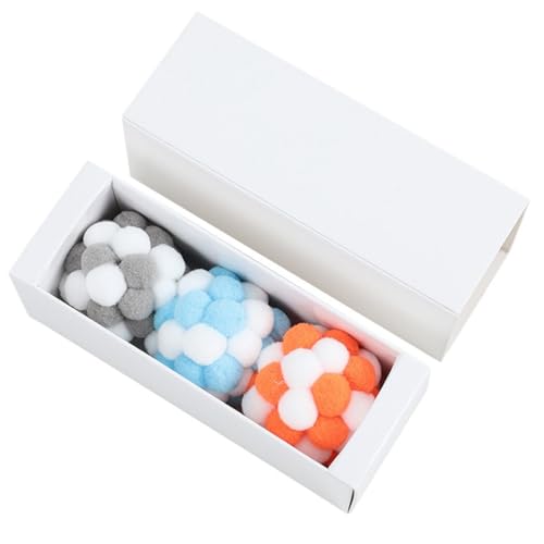 OLACD Tragbares, flauschiges, interaktives Spielzeug, 3 Stück, Katzenball, integrierte Glocke, wiederverwendbar, lustig, leicht, Katzenminze-Ball OLACD Tragbares, flauschiges, interaktives Spielzeug, 3 Stück, Katzenball, integrierte Glocke, wiederverwendbar, lustig, leicht, Katzenminze-Ball von OLACD