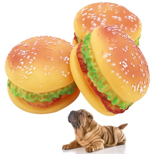 OLACD Tragbares Spielzeug für Welpen, Hamburger, quietschend, klein, mittel, groß, wiederverwendbar, 3 Stück von OLACD