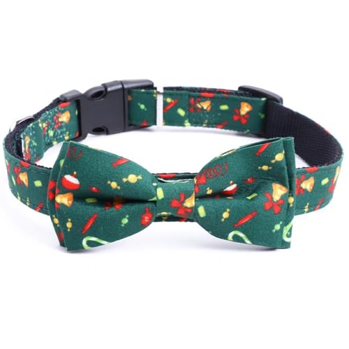 OLACD Verstellbares, buntes Weihnachts-Halsband mit Fliege für Hunde mit lustiger, niedlicher Fliege, modische Schnalle von OLACD