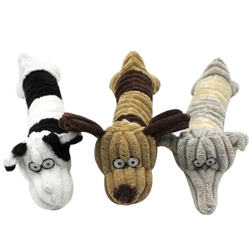 OLACD Weiches Quietschspielzeug für Haustiere, Elefant, gefüllt, für Welpen, interaktiv, dekorativ, 3 Stück von OLACD