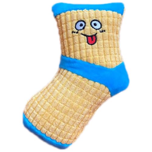 OLACD Welpenspielzeug mit handgefertigtem sicherem Design, Socke, niedlicher Ausdruck, quietschender Hundekau OLACD Welpenspielzeug mit handgefertigtem sicherem Design, Socke, niedlicher Ausdruck, quietschender Hundekau von OLACD