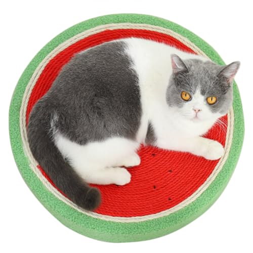 Pet Pad Lovely Grinding Scratching Simple Indoor Watermelon Kitten Safe Lovely Cardboard Round Cat Scratching Pad von OLACD