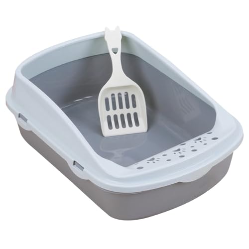 Pet Scoop and Kitten Potty Box Rectangle Plastic Splashproof Reusable Lightweight Washable Litter Pan Box for Cats with Pet Scoop and Kitten Potty Box Rectangle Plastic Splashproof Reusable Lightweight Washable Litter Pan Box for Cats with von OLACD