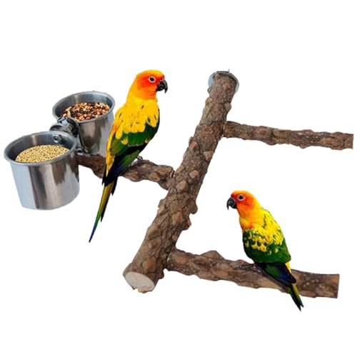 Sitzstange mit Schüssel, wiederverwendbar, für Papageien, Schleifen, Holz, natürlicher Käfig, zum Aufhängen, Ständer, Ast, Kauen, Klettern, Vogel Sitzstange mit Schüssel, wiederverwendbar, für Papageien, Schleifen, Holz, natürlicher Käfig, zum Aufhängen, Ständer, Ast, Kauen, Klettern, Vogel von OLACD