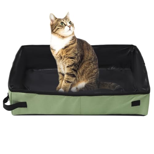 Tragbare wasserdichte Oxford-Katzentopfbox, rutschfestes Design, einfache, faltbare rechteckige Katzentoilette für Katzen von OLACD