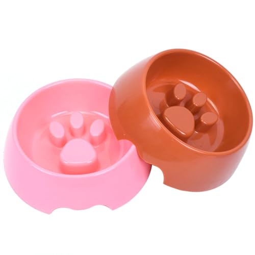 Verdickter Anti-Schluck-Haustier-Futterspender 2er-Pack, ergonomisches Wasser- und Futternapf-Set für Hunde und Katzen, langsames Feeder-Design für eine wohltuende Verdauung von OLACD