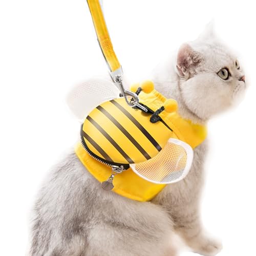 Verstellbares, bequemes Welpen-Leinen-Set mit Tasche und bienensicheres Haustiergeschirr, Fluchtkatzentrainingsleine Verstellbares, bequemes Welpen-Leinen-Set mit Tasche und bienensicheres Haustiergeschirr, Fluchtkatzentrainingsleine von OLACD