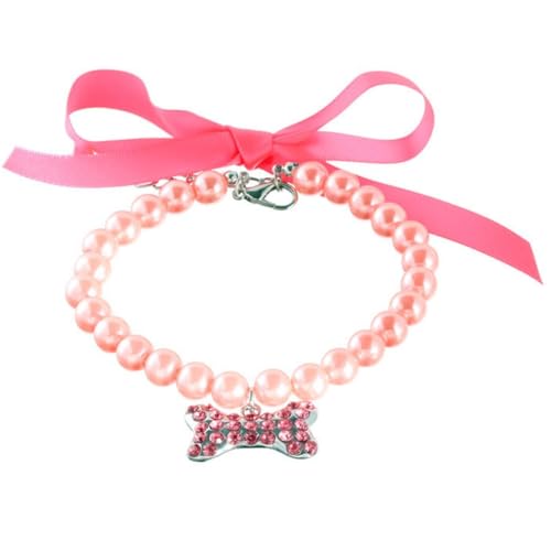 Verstellbares Halsband für Hunde, lustige Kunstperlen, Halsband mit niedlichem Katzenhalsband, Knochenanhänger für Haustiere Verstellbares Halsband für Hunde, lustige Kunstperlen, Halsband mit niedlichem Katzenhalsband, Knochenanhänger für Haustiere von OLACD