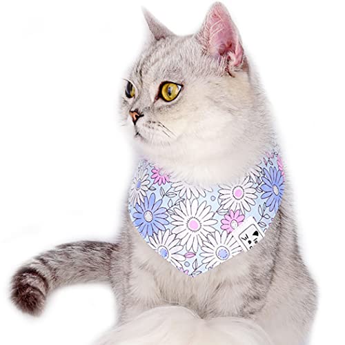 Verstellbares Halstuch aus Baumwolle mit Blumenmuster für Hunde – atmungsaktiver Schal mit Schutzmuster für Welpen und Kätzchen von OLACD