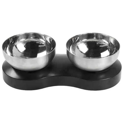 Verstellbares Hundenapf-Set, 2-teilig, faltbarer Kunststoffsockel, Edelstahl, erhöhter Wassernapf, einfache erhöhte Kätzchen-Leckerli-Napf Verstellbares Hundenapf-Set, 2-teilig, faltbarer Kunststoffsockel, Edelstahl, erhöhter Wassernapf, einfache erhöhte Kätzchen-Leckerli-Napf von OLACD