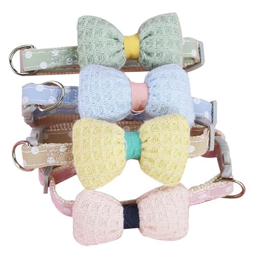 Verstellbares Katzenhalsband mit Schnellverschluss, mit buntem Schmetterlings-Design, für Welpen und Kätzchen, 12 Stück von OLACD
