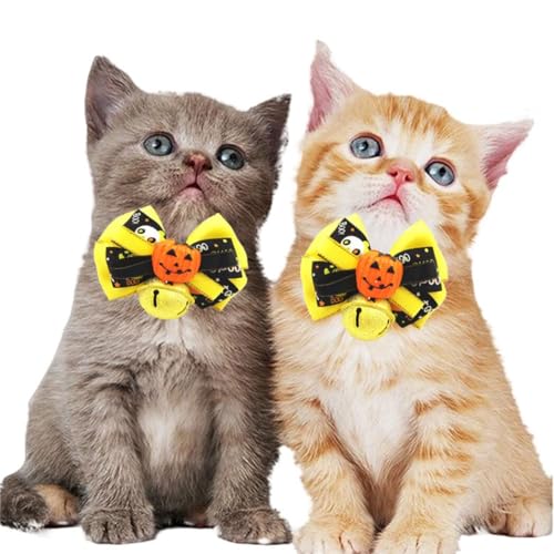 Vielseitiges Halloween-Hundehalsband mit Fliege – atmungsaktiv, bunt, Schnellverschluss-Haustier-Fliege von OLACD
