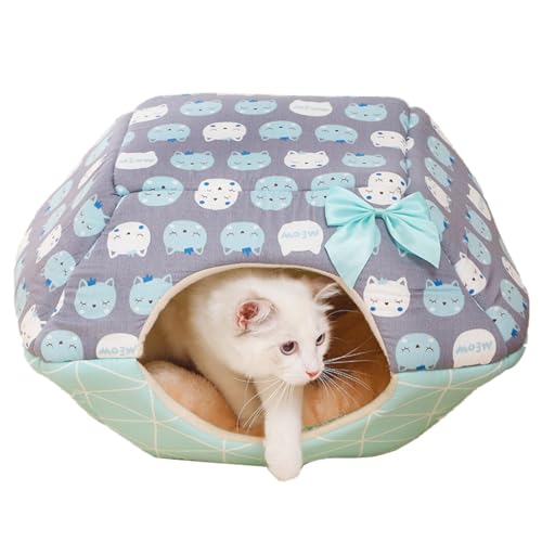 Warm Snuggle Rutschfeste Katzenhöhle, Plüsch-Komfort-Haustier-Zelt, Hütte für einen erholsamen Schlaf von OLACD