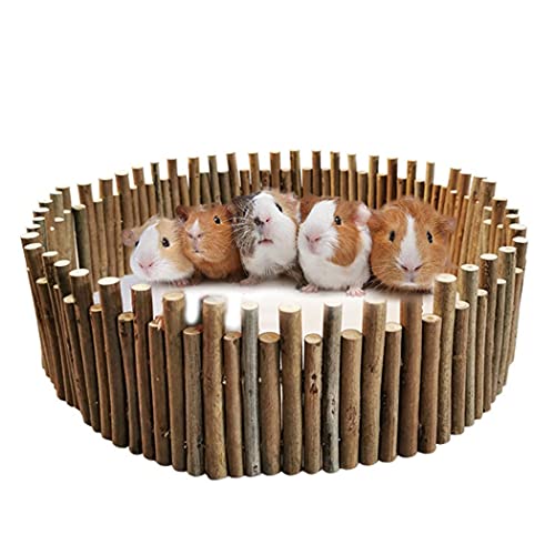 Zaunlaufstall für kleine Haustiere, 40 cm lang, dekorativ, wiederverwendbar, glattes Holz, Hamster, flexibel, universal, Laufstall von OLACD