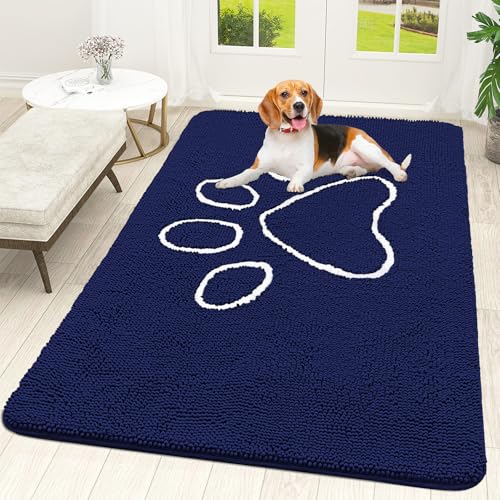 OLANLY Fußmatte für schlammige Hundepfoten, 70 x 46 cm, ultra-saugfähige Chenille-Schlamm-Fußmatte mit Pfotenabdruck-Design, rutschfeste, waschbare Fußmatte für den Eingangsbereich, schnell trocknende OLANLY Fußmatte für schlammige Hundepfoten, 70 x 46 cm, ultra-saugfähige Chenille-Schlamm-Fußmatte mit Pfotenabdruck-Design, rutschfeste, waschbare Fußmatte für den Eingangsbereich, schnell trocknende von OLANLY