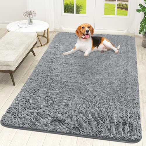OLANLY Hunde-Fußmatte für schlammige Pfoten 70 x 46 cm, absorbiert Feuchtigkeit und Schmutz, saugfähige, rutschfeste waschbare Matte, schnell trocknende Chenille, Schlammmatte für Hunde, OLANLY Hunde-Fußmatte für schlammige Pfoten 70 x 46 cm, absorbiert Feuchtigkeit und Schmutz, saugfähige, rutschfeste waschbare Matte, schnell trocknende Chenille, Schlammmatte für Hunde, von OLANLY
