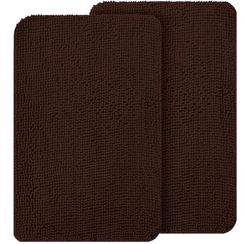 OLANLY Hunde-Fußmatten-Set, 2-teilig, 91,4 x 61 cm, absorbiert Feuchtigkeit und Schmutz, saugfähige, rutschfeste, waschbare Fußmatte, schnell trocknende Chenille-Schlammmatte für Hunde von OLANLY