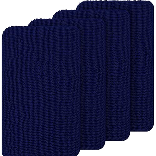 OLANLY Hunde-Fußmatten-Set, 4-teilig, 91 x 61 cm, absorbiert Feuchtigkeit und Schmutz, saugfähige, rutschfeste waschbare Fußmatte, schnell trocknende Chenille-Schlammmatte für Hunde, Eingangsteppich von OLANLY