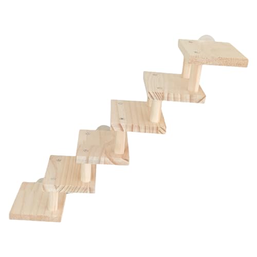 Hamster-Plattformleiter | Kaubeständiges Spielzeug für Kleintierkäfige aus Holz, Kletterbrücke, Leitern,Zubehör für den Lebensraum von Haustieren für Käfige, Häuser und Plattformen für Olcana von OLCANA