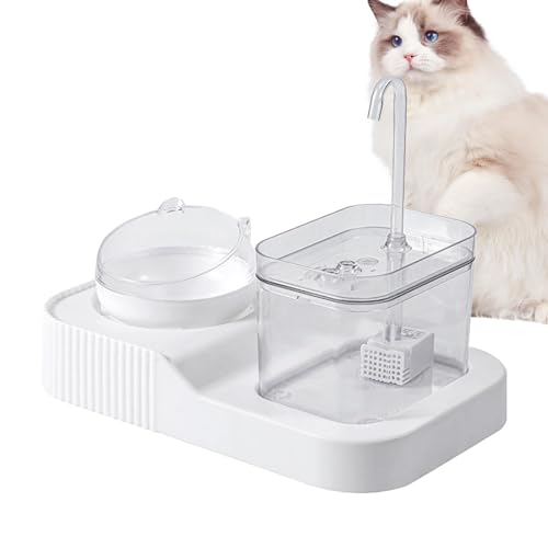 OLCANA Futternapf für Haustiere, 2-in-1-Futterstation mit Wasserflasche, Katzenschüssel mit automatischer Fütterung, große Kapazität für Futter und Wasser von OLCANA