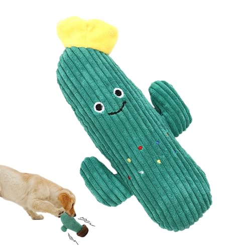OLCANA Quietschspielzeug für Katzen, Geräuscherzeugendes Hundespielzeug Kaktus-Plüschspielzeug, Kleines Quietschspielzeug für Hunde, Zahnreinigungsspielzeug, Outdoor-Hunde, Puzzle-Spielzeug von OLCANA