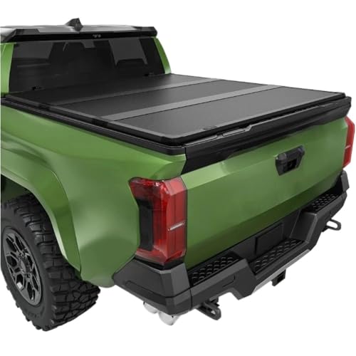 OLCYBDFC Harte, dreifach Faltbare Ladeflächenabdeckung aus FRP, passend for Toyota Tacoma 2024 2025, 1,52 m Ladefläche (außer Trail Edition) mit Deckschienensystem von OLCYBDFC
