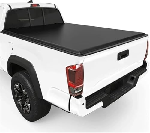 OLCYBDFC Harte, dreifach faltbare Ladeflächenabdeckung aus FRP, kompatibel mit Toyota Tacoma 2016 2017 2018 2019 2020 2021 2022 2023 2024 2025 (außer Trail Edition), 6 Fuß Bett mit Tacoma-Bett(Soft Qu von OLCYBDFC