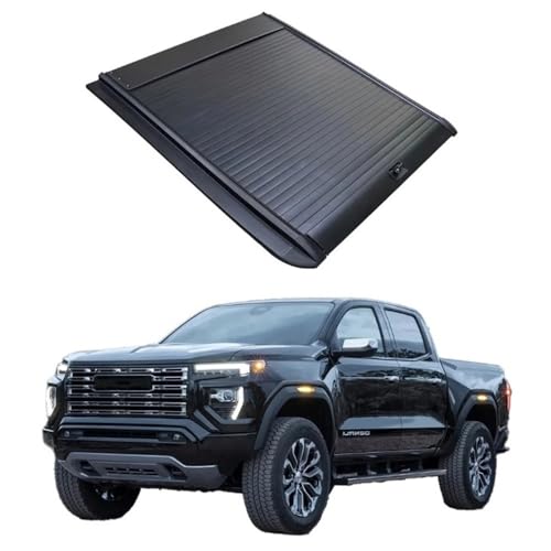 OLCYBDFC LKW-Abdeckung, verhindert Staub und Wasser, Pickup-Hartbett-Rollladen, einziehbare Pickup-Truck-Abdeckung, manuelle Tonneau-Abdeckungen, schwarz, kompatibel mit GMC Canyon(Manual Lock) von OLCYBDFC