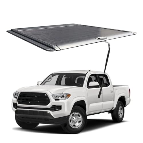OLCYBDFC Neue einziehbare, Harte, dreifach Faltbare Ladeflächenabdeckung for Schutz vor Staub und Wasser, Pickup-Truck-Zubehör, kompatibel mit Mitsubishi Triton Strada 2014–2019(Electric Lock) von OLCYBDFC
