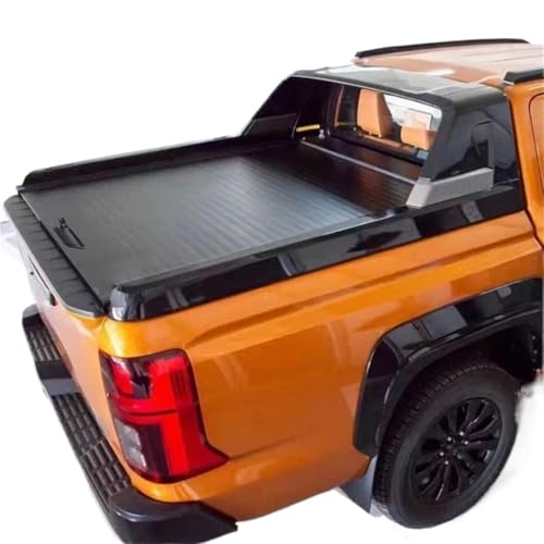 OLCYBDFC Pickup Truck Roll-Up Tonneau Cover Canopy Rollladen Kompatibel for Dmax D-max Kompatibel for Hilux Revo Rocco Ranger Navara Np300 Triton L200 2024(Manual Lock) von OLCYBDFC