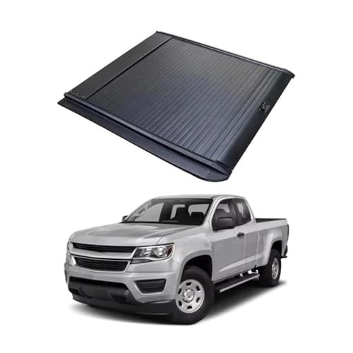 OLCYBDFC Pickup Verhindern Sie Staub und Wasser Manuelle Ladeflächenabdeckung Rolldeckel Einziehbare Hartabdeckung Kompatibel mit Chevrolet Colorado Schwarz(Electric Lock) von OLCYBDFC