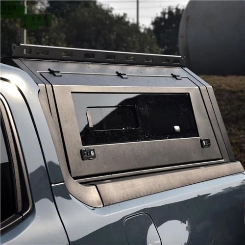 OLCYBDFC Stahl-Dual-Cab-Hardtop-Pickup-Truck, gebraucht, kurzes Bett, Topper, Camper-Schale, Überdachung, Tonneau-Abdeckung mit Fenstern, kompatibel for Ford Maverick 2023 von OLCYBDFC