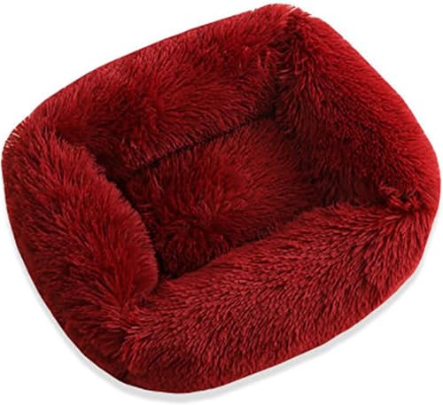 Bett for Katzen oder kleine Hunde, Hundebetten super weiche flauschige und mittelgroße Welpen Bett Kunstpelz Plüschkissen for kleine Tiere mit einem Rutschgelenk-Relief-Haustier for Rutschbirschen von OLDMFZP