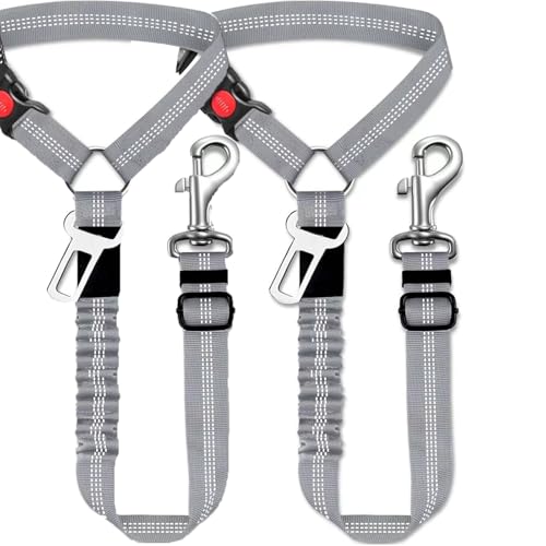 2 Pack Hunde Auto-Sicherheitsgurt, Verstellbarer Sicherheitsgurt, strapazierfähiges Nylon, unverzichtbar für Haustierreisen, 360 ° Drehung, stoßdämpfende Elastizität, geeignet für Katzen und Hunde 2 Pack Hunde Auto-Sicherheitsgurt, Verstellbarer Sicherheitsgurt, strapazierfähiges Nylon, unverzichtbar für Haustierreisen, 360 ° Drehung, stoßdämpfende Elastizität, geeignet für Katzen und Hunde von OLEOJH