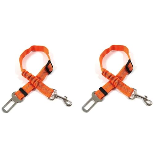 Auto-Sicherheitsgurte für Hunde, verstellbarer elastischer Sicherheitsgurt, langlebiger Haustier-Sicherheitsgurt, geeignet für jeden Körpertyp, 2,5 x 75 cm, Orange, 2 Stück Auto-Sicherheitsgurte für Hunde, verstellbarer elastischer Sicherheitsgurt, langlebiger Haustier-Sicherheitsgurt, geeignet für jeden Körpertyp, 2,5 x 75 cm, Orange, 2 Stück von OLEOJH