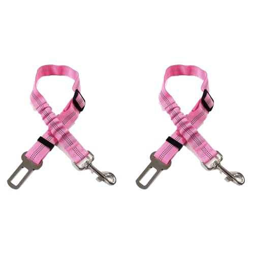 Auto-Sicherheitsgurte für Hunde, verstellbarer elastischer Sicherheitsgurt, langlebiger Haustier-Sicherheitsgurt, geeignet für jeden Körpertyp, 2,5 x 75 cm, Rosa, 2 Stück Auto-Sicherheitsgurte für Hunde, verstellbarer elastischer Sicherheitsgurt, langlebiger Haustier-Sicherheitsgurt, geeignet für jeden Körpertyp, 2,5 x 75 cm, Rosa, 2 Stück von OLEOJH