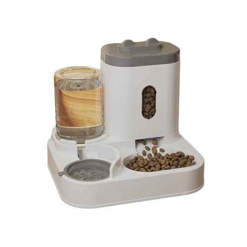 Automatischer Katzenfutterspender, Futterspender und Wasserspender Set, Reisebedarf für Katzen, Hunde und Haustiere, Grau von OLEOJH