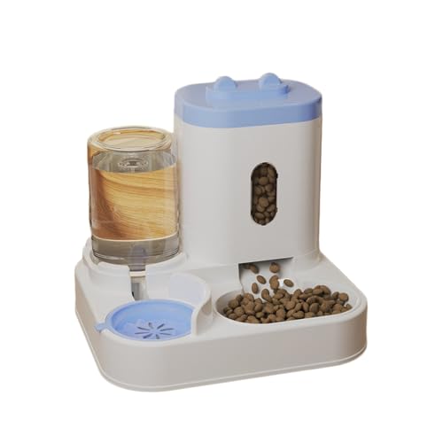 Automatischer Katzenfutterspender und Wasserspender Set, Reisezubehör für Katzen, Hunde und Haustiere, Blau von OLEOJH