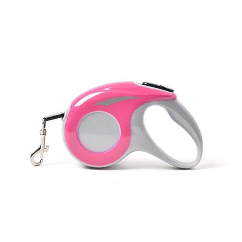 Einziehbare Hundeleine, ausgestattet mit rutschfestem Griff und reflektierendem Nylonband, geeignet für Hunde mit einem Gewicht von bis zu 9 kg, Rosa, 5 m Einziehbare Hundeleine, ausgestattet mit rutschfestem Griff und reflektierendem Nylonband, geeignet für Hunde mit einem Gewicht von bis zu 9 kg, Rosa, 5 m von OLEOJH