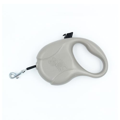 Einziehbare Hundeleine, starkes Nylon-Taschenseil, mit einem Klick verschließbar, geeignet für kleine und mittelgroße Hunde, 5 m, Grau Einziehbare Hundeleine, starkes Nylon-Taschenseil, mit einem Klick verschließbar, geeignet für kleine und mittelgroße Hunde, 5 m, Grau von OLEOJH