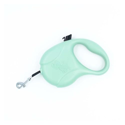 Einziehbare Hundeleine, starkes Nylon-Taschenseil, mit einem Klick verschließbar, geeignet für kleine und mittelgroße Hunde, 5 m, Grün von OLEOJH