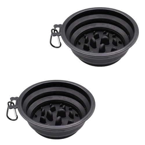 Faltbarer Wassernapf für Hunde, tragbarer Futternapf für Spaziergänge und Camping, Reise-Wasserflasche für Hunde, Schwarz, 1000 ml Faltbarer Wassernapf für Hunde, tragbarer Futternapf für Spaziergänge und Camping, Reise-Wasserflasche für Hunde, Schwarz, 1000 ml von OLEOJH