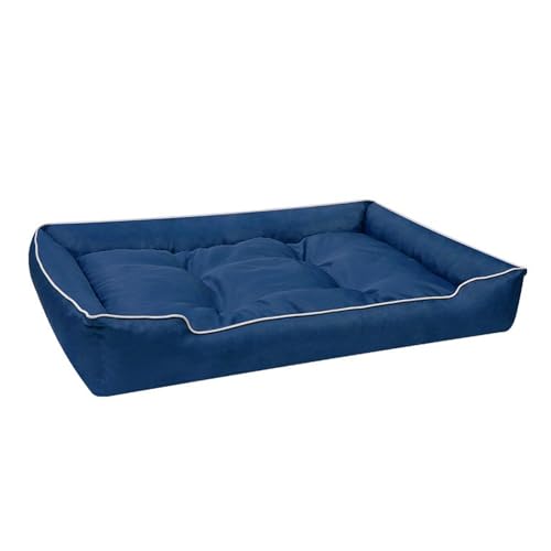 Hundebett, wasserdichtes Oxford-Tuch, flauschiges und weiches Haustierbett, waschbar, geeignet für alle Hunderassen, Blau, L 70 x 50 cm von OLEOJH